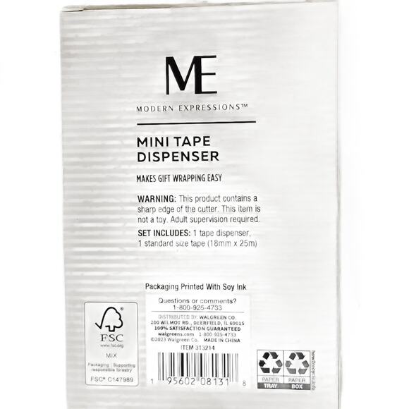 Modern Expressions Mini Tape Dispenser, Includes 3/4" Clear Tape Roll, 3" x 5" - Picture 2 of 8